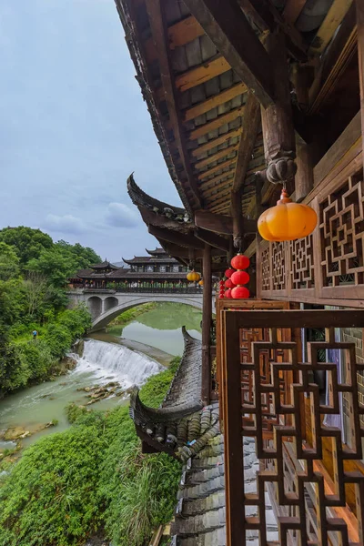 Furong, China - 29 mei 2018: Furong oude dorp en waterval in Hunan — Stockfoto