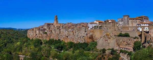 Średniowiecznego miasta Pitigliano w Toskanii, Wlochy — Zdjęcie stockowe