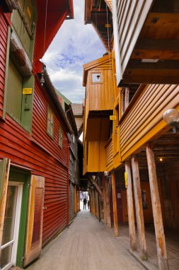 ünlü bryggen bergen - Norveç sokak