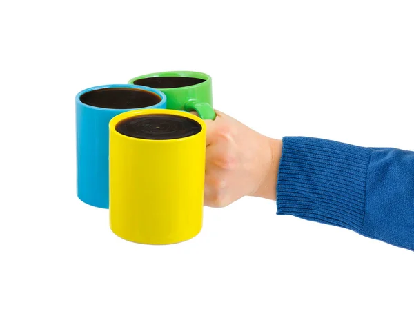 Hand met cups — Stockfoto