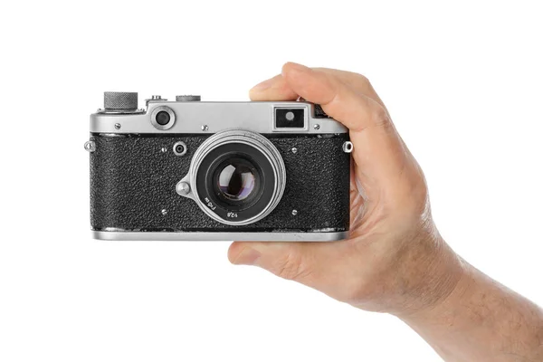 Vintage Fotokamera in der Hand — Stockfoto