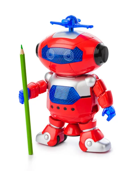 Robot jouet avec crayon — Photo