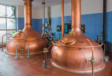 Vintage bakır çaydanlık - Belçika bira fabrikası