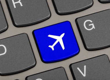 Uçak tuşlu bilgisayar klavyesi - teknoloji arkaplanı