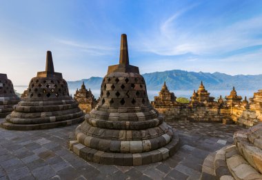 Java Endonezya 'daki Borobudur Buddist Tapınağı - seyahat ve mimari geçmişi