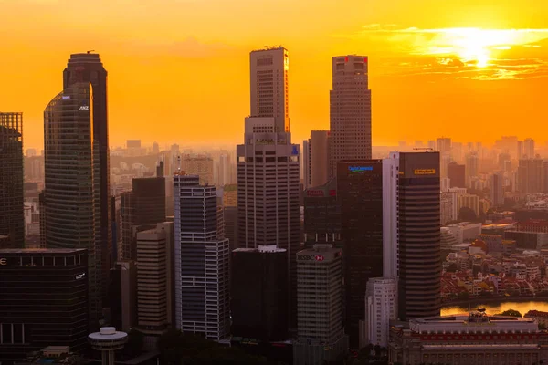 Singapur April Skyline Von Singapur Und Marina Bay April 2016 — Stockfoto