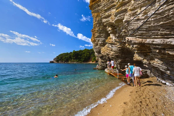 Plaża Budva Czarnogóra Tło Podróży Przyrodniczych — Zdjęcie stockowe