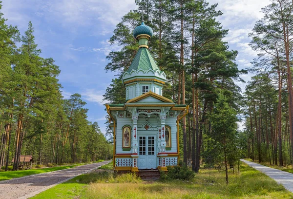 Kaple Klášteře Koněvského Ostrově Koněvets Jezera Ladoga Rusko Architektonické Zázemí — Stock fotografie