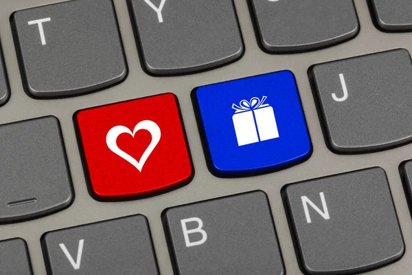 Πληκτρολόγιο Υπολογιστή Πλήκτρα Αγάπης Έννοια Στο Διαδίκτυο — Φωτογραφία Αρχείου