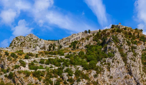 Kotor Kalesi Eski Şehir Karadağ Doğa Mimari Geçmişi — Stok fotoğraf