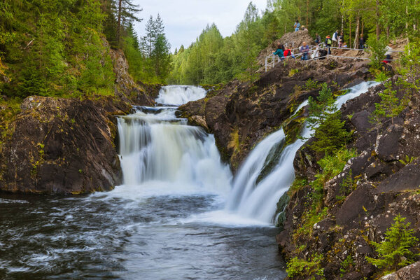 Kivach waterfall in Karelia Russia - nature background