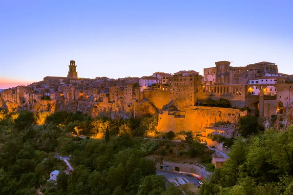 Pitigliano Cidade Medieval Toscana Itália Arquitetura Fundo — Fotografia de Stock