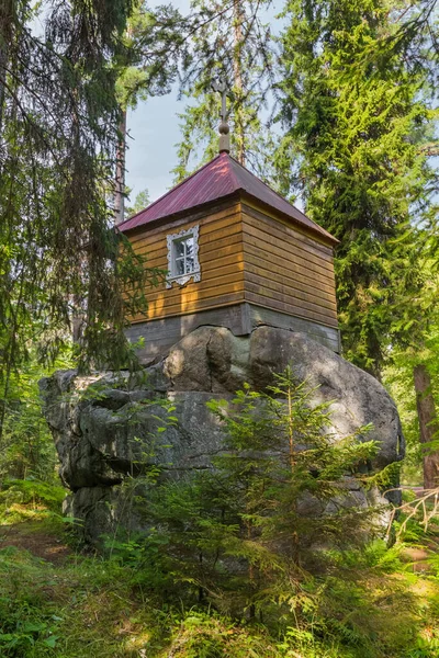 Chapelle Dans Monastère Konevsky Sur Île Konevets Sur Lac Ladoga — Photo