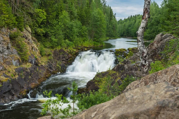 Cascata Del Kivach Carelia Russia Sfondo Naturale — Foto Stock