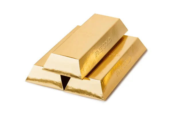 Gold Bars Isolated White Background — Stock Photo, Image