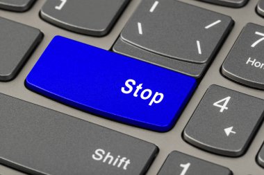 Stop tuşlu bilgisayar defteri klavyesi - teknoloji arkaplanı