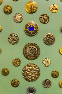 Antika düğmeler - geçmişe dönük moda arka planı