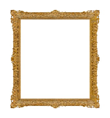 Beyaz arkaplanda izole edilmiş eski ahşap çerçeve