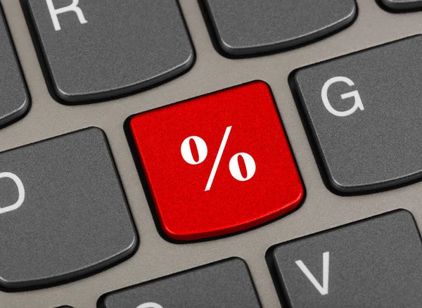 Computer Keyboard Percent Key Business Background — Stock Photo, Image