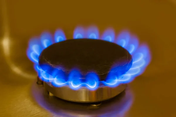 Flammes Gaz Fond Cuisinière — Photo