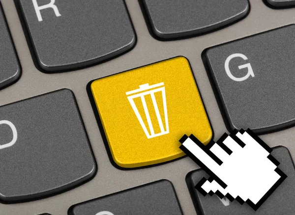 Klawiatura Komputerowa Kluczem Śmieciowym Koncepcja Technologii — Zdjęcie stockowe