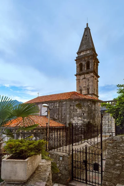 Vila Perast Costa Baía Boka Kotor Montenegro Natureza Arquitetura Fundo — Fotografia de Stock