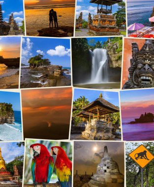 Bali Endonezya seyahat görüntüleri - doğa ve mimari arka plan (fotoğraflarım)