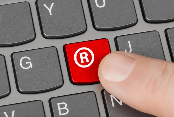 Computer Keyboard Registered Mark Symbol Business Concept — Stock Photo, Image