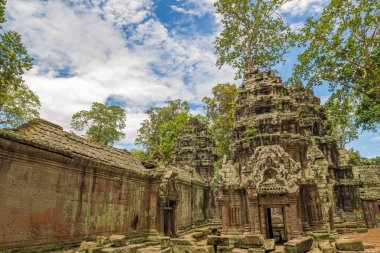 Ta Prohm Tapınağı Antik mimari, Siem Reap, Kamboçya.