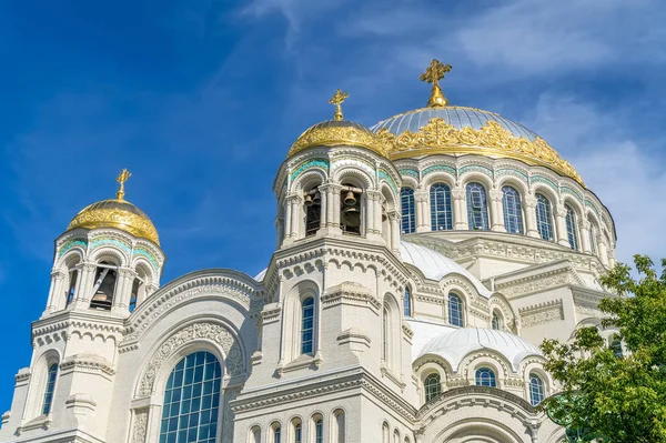 Catedral Naval San Nicolás Kronstadt San Petersburgo Rusia Catedral Ortodoxa —  Fotos de Stock