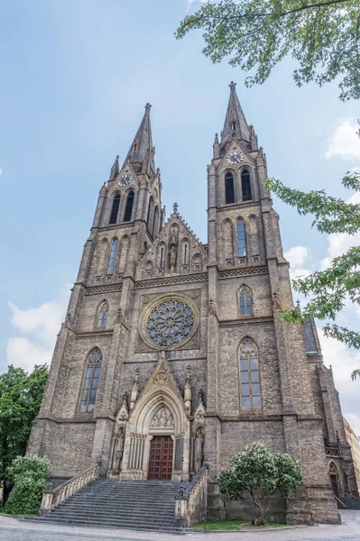 Church Saint Ludmila Main Fasade Prague Czech Republic — Stock Photo, Image