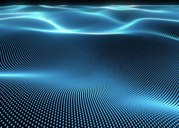 Abstrakte Blue Dot Partikel Digitaler Hintergrund Darstellung — Stockfoto