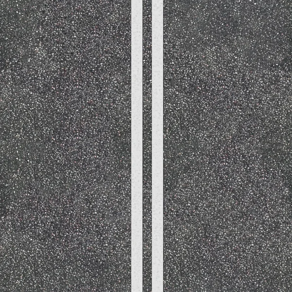 ラインを分割ダブルでシームレスなアスファルト路面のテクスチャ 道路平面図テンプレート — ストック写真