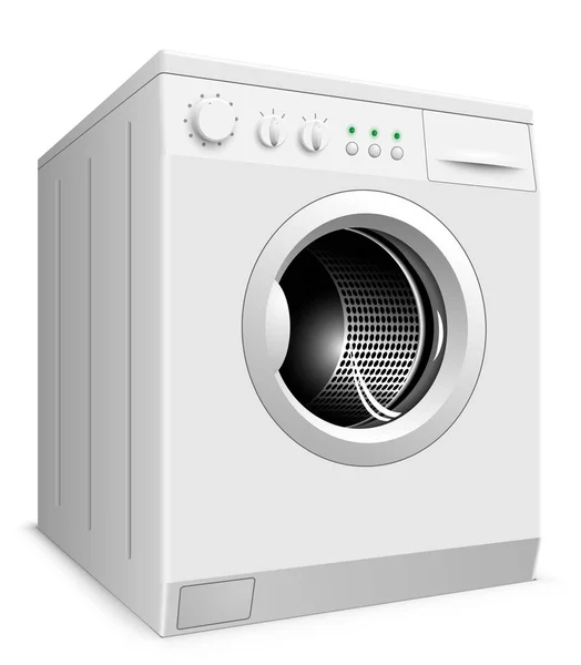 White Washing Machine Isolated White Background Vector Illustration — Stock Vector