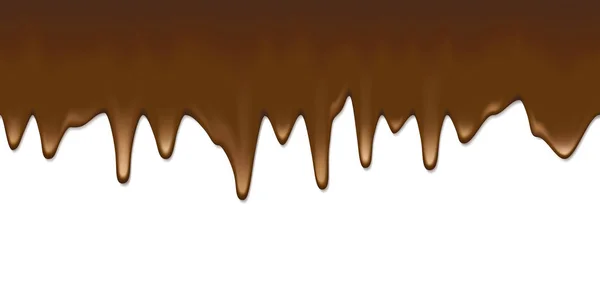 Modèle Vecteur Surface Vide Blanc Coulant Vers Bas Chocolat Liquide — Image vectorielle