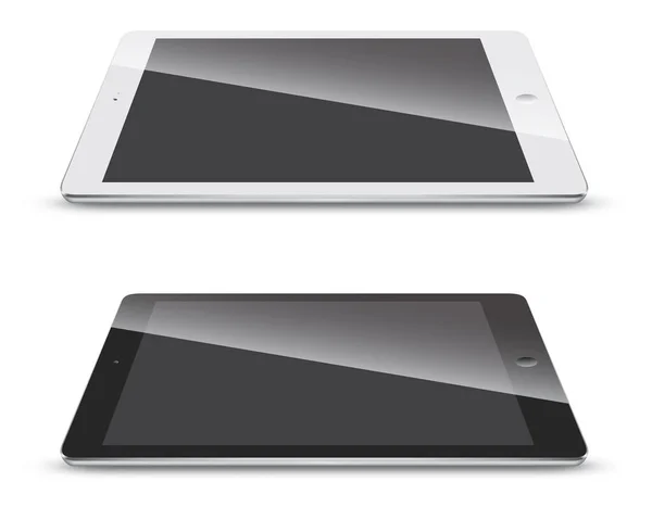 Tablet Side Isolerat Vit Bakgrund Svart Och Vit Variant Slate — Stock vektor