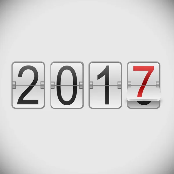 Beyaz Mekanik Çetele 2017 Yeni Yıl Vektör Şablonu — Stok Vektör