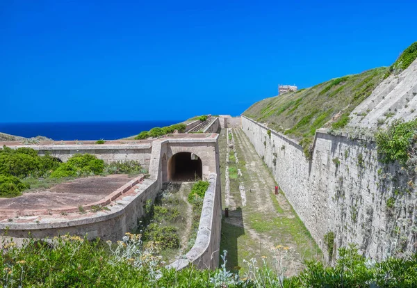 Mola Erőd Isabel Mahon Kikötő Menorca Island Spanyolország — Stock Fotó