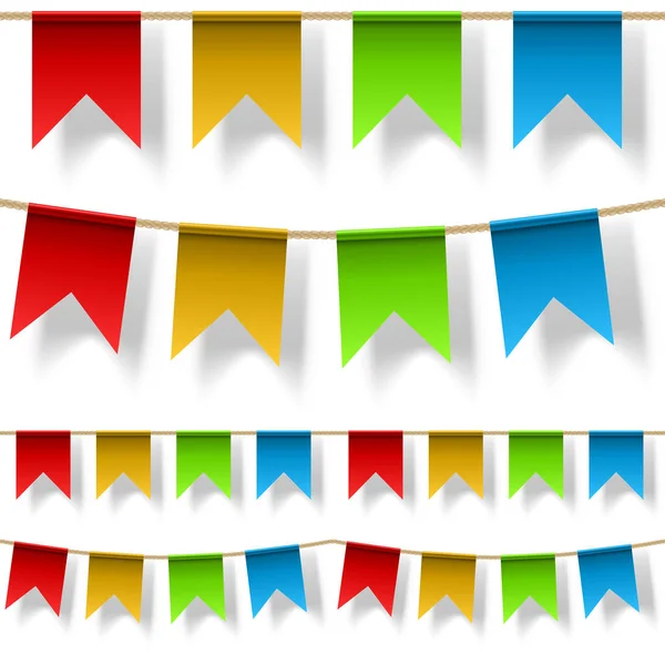 白いベクトル テンプレートに分離されたシームレスな色フラグ文字列 — ストックベクタ