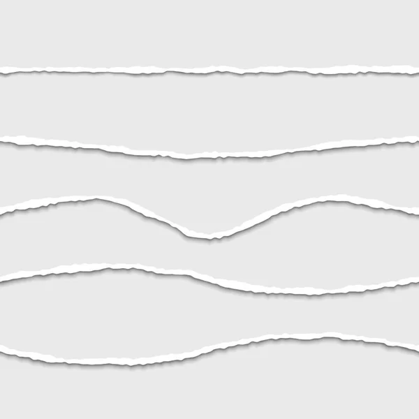 Набор Векторов Разрывных Бумажных Кромок Швов — стоковый вектор