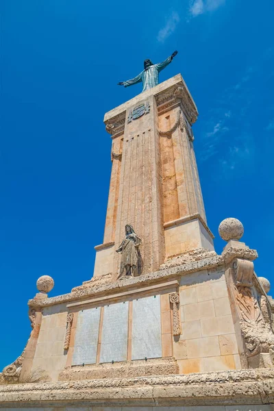 Statue Jesus Sacred Heart Menorca Island Highest Point Monte Toro — Stock Photo, Image