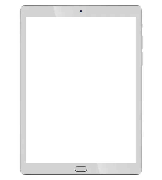 Tablet Vista Frontal Isolado Fundo Branco Mockup Vetor Ardósia Com — Vetor de Stock