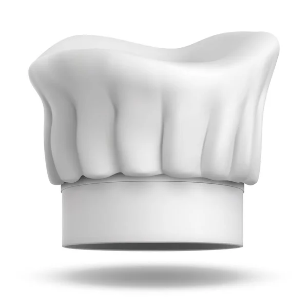 Chapeau Chef Blanc Isolé Sur Fond Blanc Illustration Vectorielle — Image vectorielle