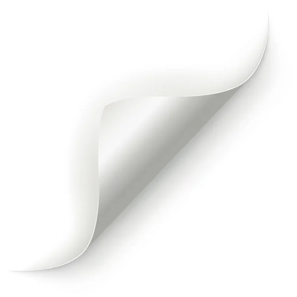 Векторний Шаблон Кутової Кривої Білої Сторінки Паперовий Документ Зібраний Елемент — стоковий вектор