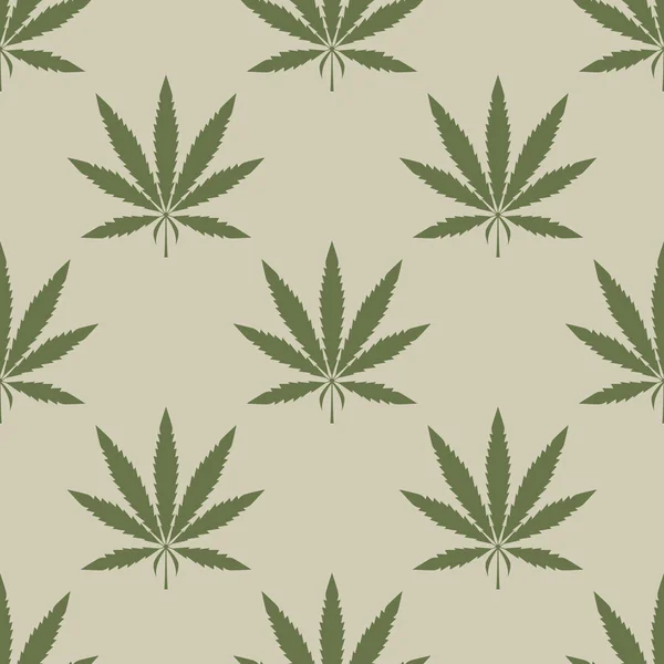 Cannabis Leaf Seamless Vector Background Wallpaper Pattern — Stock Vector