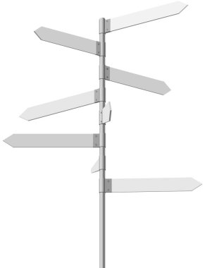 Boş yol çatal yön Kılavuzu sonrası izole üzerinde beyaz arka plan. Karar seçim işletme kavramı resmi.