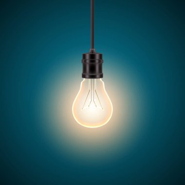 Elektrikli ampul vektör arka plan aydınlatılmış. Şeffaflık, duvar rengi ile eps10 dosya-ebilmek çevrilmek kolayca.