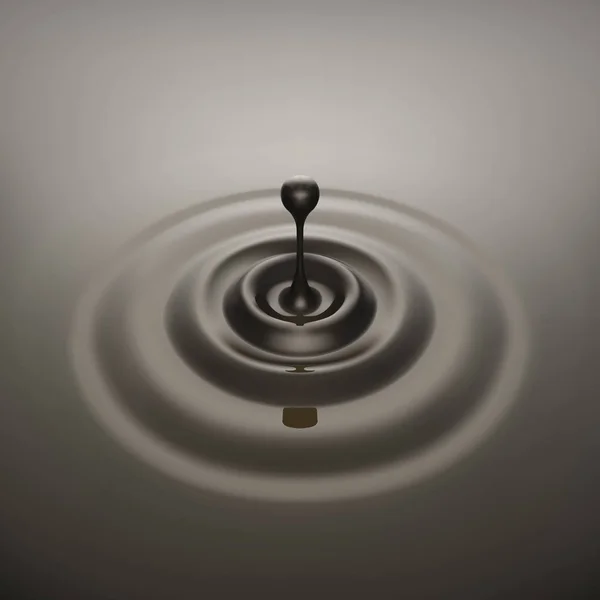 Black Oil Drop Circular Splash Background Vector Illustration — Stock Vector