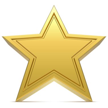 Beyaz arka planda izole edilmiş beş noktalı yıldız.