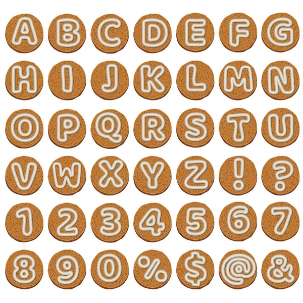 Cookie avec alphabet crème blanche — Image vectorielle